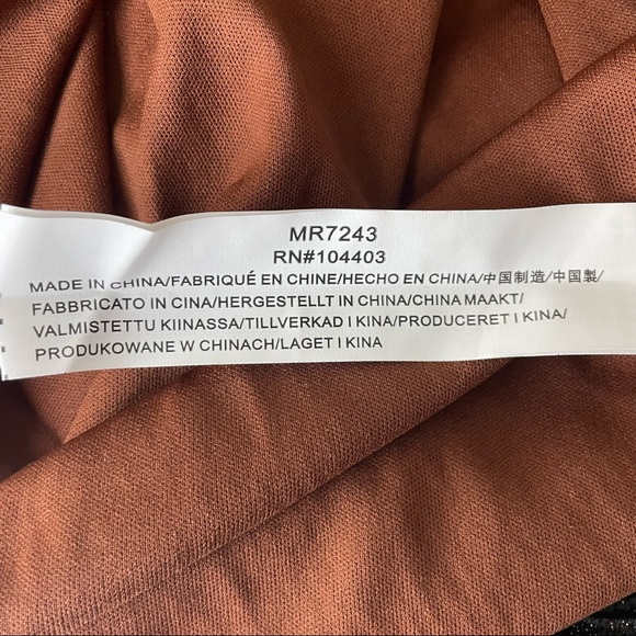 MOON RIVER NWT BROWN SILVER SEQUIN SHORT SLEEVE DRESS SMALL - Picture 7 of 9